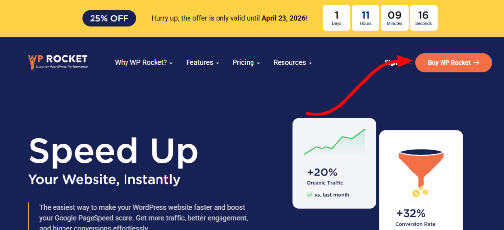 WP Rocket Black Friday-Buy Page